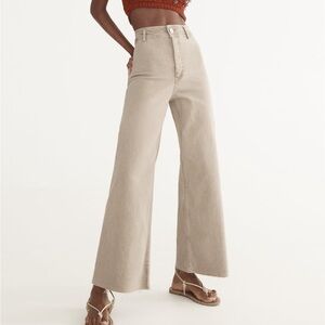 Zara High Waisted Sailor Straight Jeans